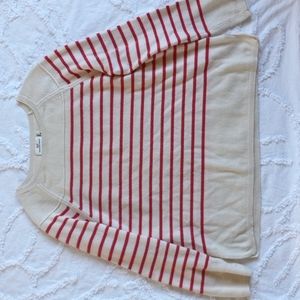 Vineyard Vines Cream and Red Striped Sweater